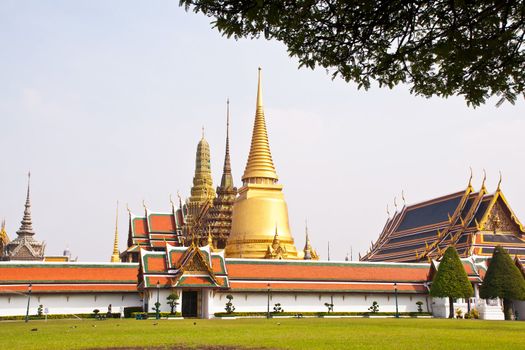 Wat Phra Kaew, Temple of the Emerald Buddha, Bangkok, Thailand.