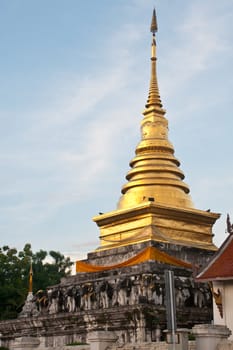 Gold details of temple platform