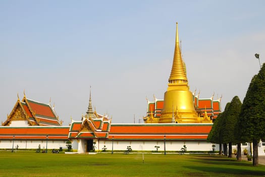 Wat Phra Kaew, Temple of the Emerald Buddha, Bangkok, Thailand.