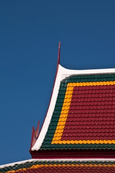 roof of the tile on blue sky background