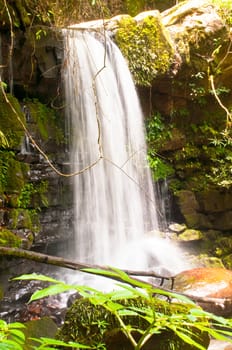 Waterfall in forest . Waterfall is a place that will make you relax and fresh . in Nan Province of Thailand