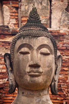 Sitting Buddha statue in Wat Phra Si Rattana Mahathat Temple Ayutthaya , Thailand.