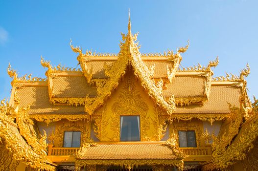 Gold details of temple platform