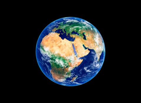 Earth Globe, Africa and Europe, high resolution image