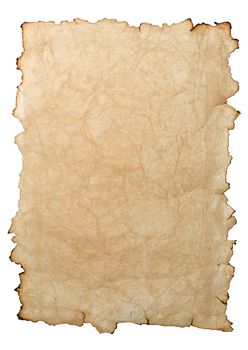 Old paper isolated on white background