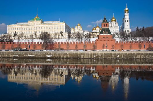 Famous Moscow Kremlin and its churches