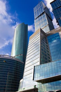 Modern business skyscrapers in Moscow city, Russia