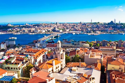 Istanbul. Panoramic View from Galata tower to Golden Horn, Turkey