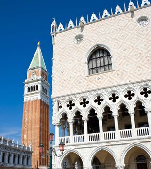 Palace of Doges and campanile on St. Mark's Square in Venice, Italy