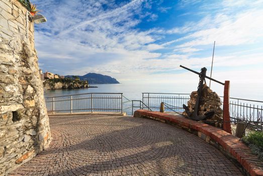 Promenade in Sori, small village in Liguria, Italy