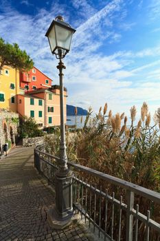 Promenade in Sori, small village in Liguria, Italy