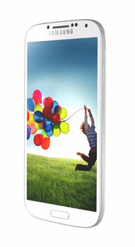 Galati, Romania - April 14, 2013: The Samsung Galaxy S4 handset steadily draws from the same design language as the S3, but takes almost every spec to an extreme -- the screen is larger, the processor faster and the rear-facing camera stuffed with more megapixels.