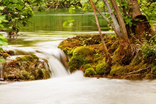 Lake and small waterfall, Krka national park, Croatia