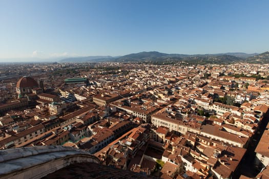 The view on Florence  from the dome Duomo