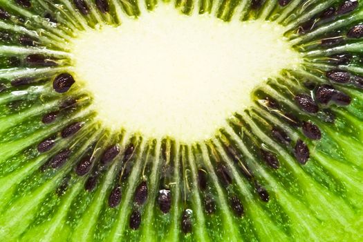 Macro photo of a fresh kiwi