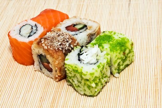 Traditional Japanese food Sushi, close-up
