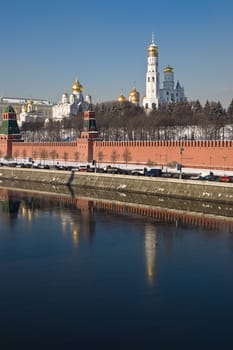 Famous Moscow Kremlin in winter, Russia