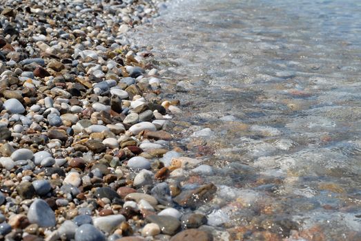 pebbly shingly shore of red sea