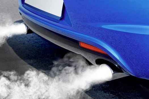 pollution of environment by combustible gas of a car