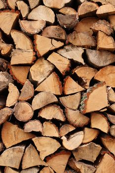 Stacked firewood as background