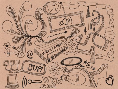 Hand drawn doodles. Great for setting off your design or just a background graphic.