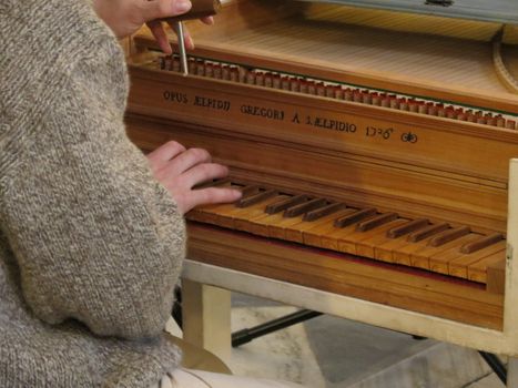according an harpsichord (original ancient instrument dated 1726)