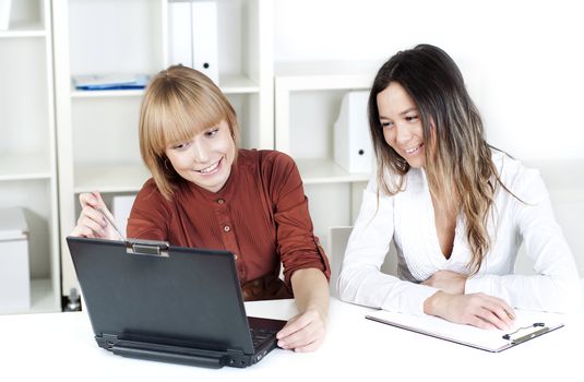 portrait of a beautiful women, teamwork in the office