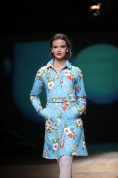 ZAGREB, CROATIA - MARCH 23: Fashion model wears clothes made by Borna and Fils on "CRO A PORTER" show on March 23, 2012 in Zagreb, Croatia.