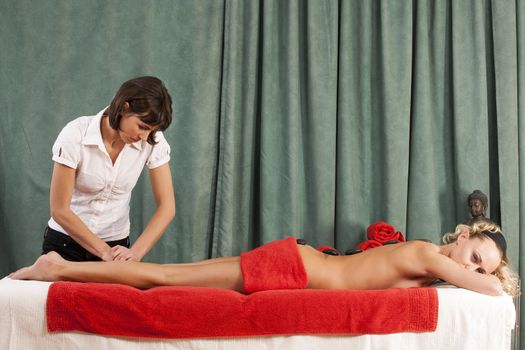 A massage with polished, heated stones