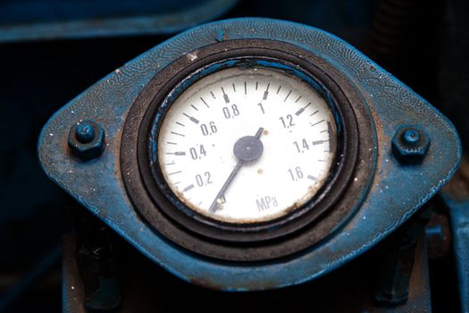 Old industrial pressure gauge