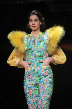 ZAGREB, CROATIA - MARCH 23: Fashion model wears clothes made by Borna and Fils on "CRO A PORTER" show on March 23, 2012 in Zagreb, Croatia.