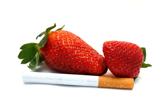 choosing healthy life style- fresh fruits or cigarettes?