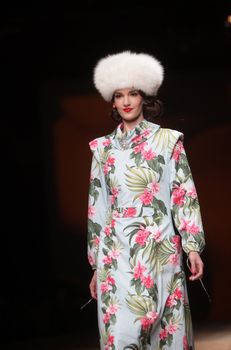 ZAGREB, CROATIA - MARCH 23: Fashion model wears clothes made by Borna and Fils on "CRO A PORTER" show on March 23, 2012 in Zagreb, Croatia.