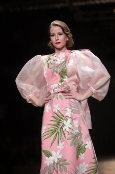 ZAGREB, CROATIA - MARCH 23: Fashion model wears clothes made by Borna and Fils on "CRO A PORTER" show on March 23, 2012 in Zagreb, Croatia.