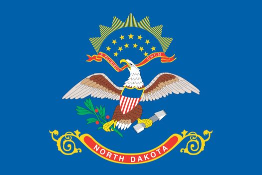 The Flag of the American State of North Dakota