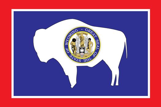 The Flag of the American State of Wyoming