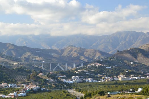 mountain range and its peaks located between Nerja and mortil