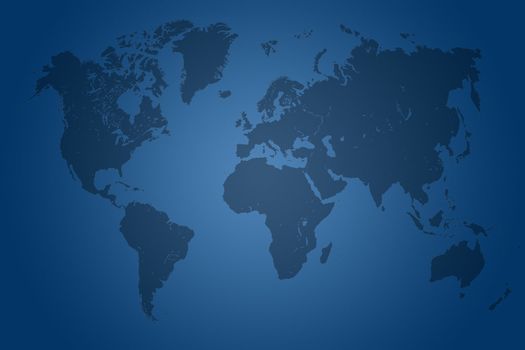 World Map Illustration on blue background