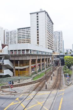 Hong Kong downtown apartments and traffic