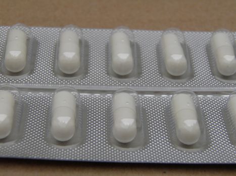 Tablet with medical pharmaceutical pills unopened