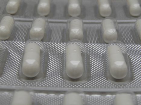 Tablet with medical pharmaceutical pills unopened