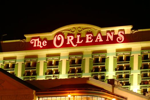 Las Vegas, USA - November 30, 2011: The Orleans Hotel and Casino has a Mardi Gras theme and was opened in Las Vegas in 1996.