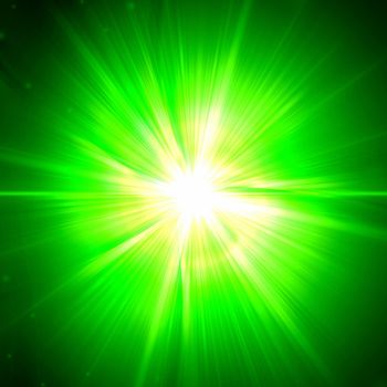 abstract white light rays over green background