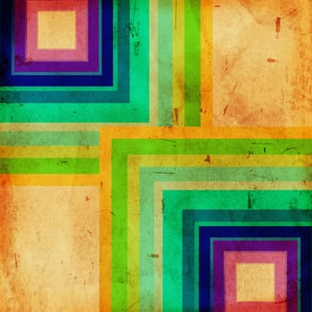 vintage background color squares over old paper