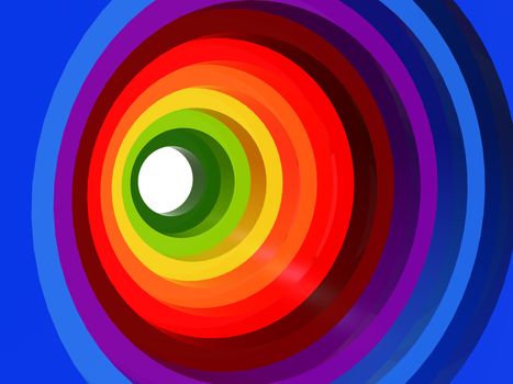 Color tunnel �3d graduate circles in perspective