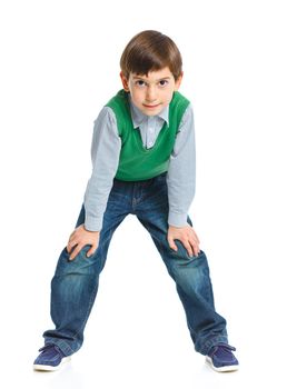 Portrait of a handsome boy. Isolated on white background