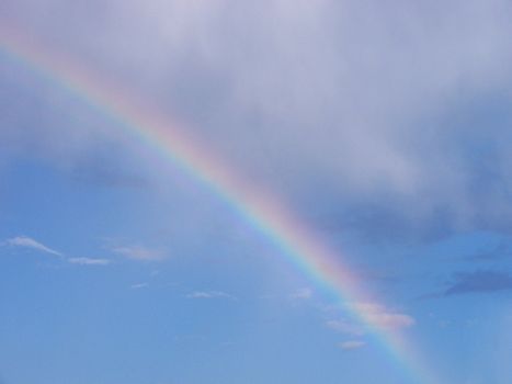 rainbow in a cloudy sky