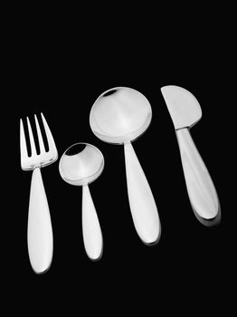 Silverware Set with Fork, Knife, and Spoons (Clipping Path)