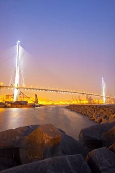 Hong Kong bridge at sunset