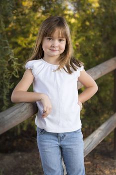 Pretty Young Child Girl Portrait Outside.